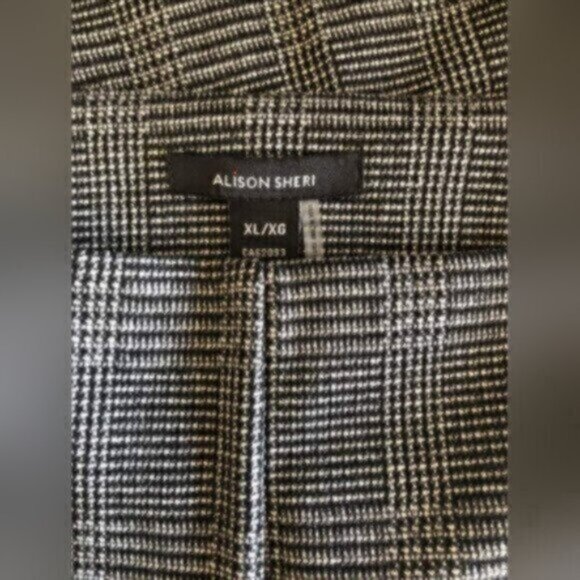 Alison Sheri -Tall High Waist Grey Plaid Dress Pants Women's Sz XL - Picture 2 of 8
